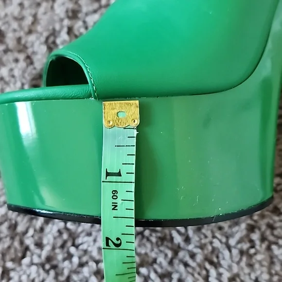 Steve Madden Bristal slip on green platform shoes-6 - Picture 10 of 11